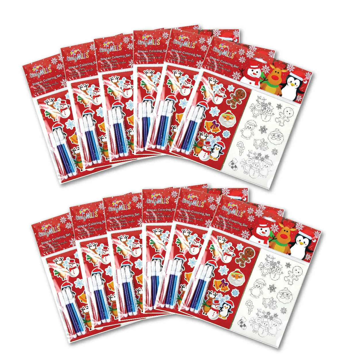 Christmas Holidays Color-in Sticker Set with Markers