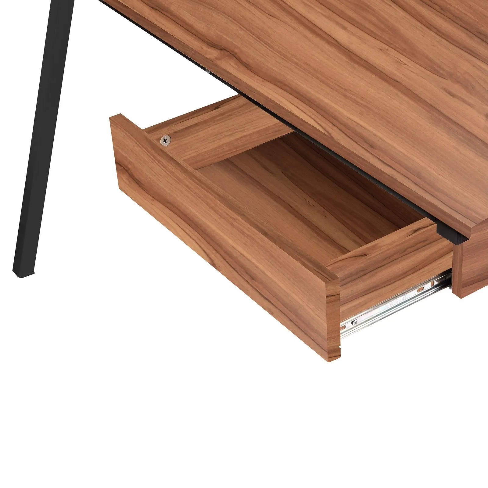 Compact Workstation with Suspended Underdesk Drawer