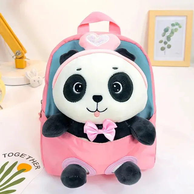 Cute Panda Theme Soft Plush Backpack for Kids