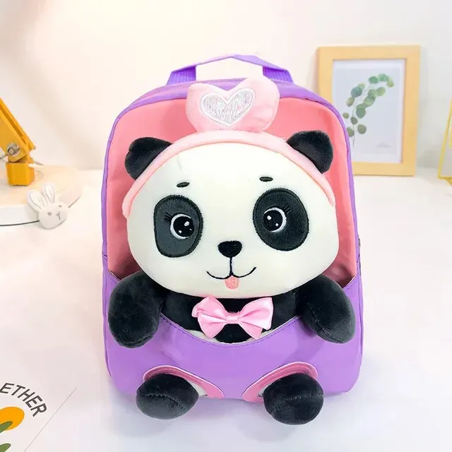 Cute Panda Theme Soft Plush Backpack for Kids