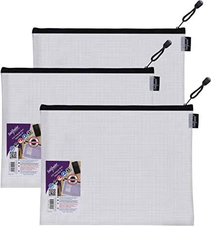 EVA Mesh Zippa Bag Foolscap Black HC Pack of 3