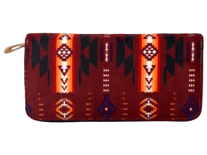 Fleece Printed Wallet W/ Zipper