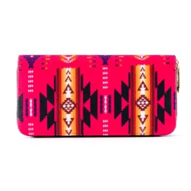 Fleece Printed Wallet W/ Zipper