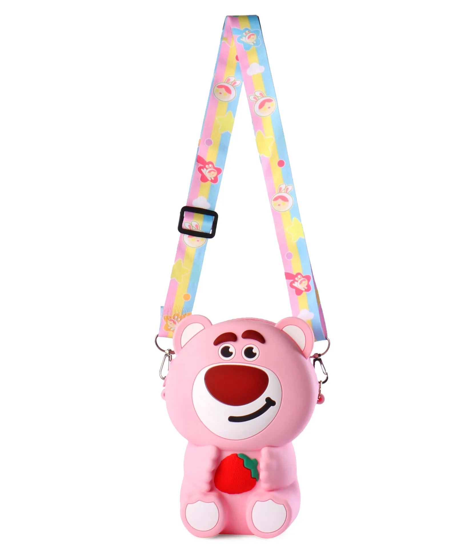 FUNNY BEAR SILICON SLING BAG - PINK