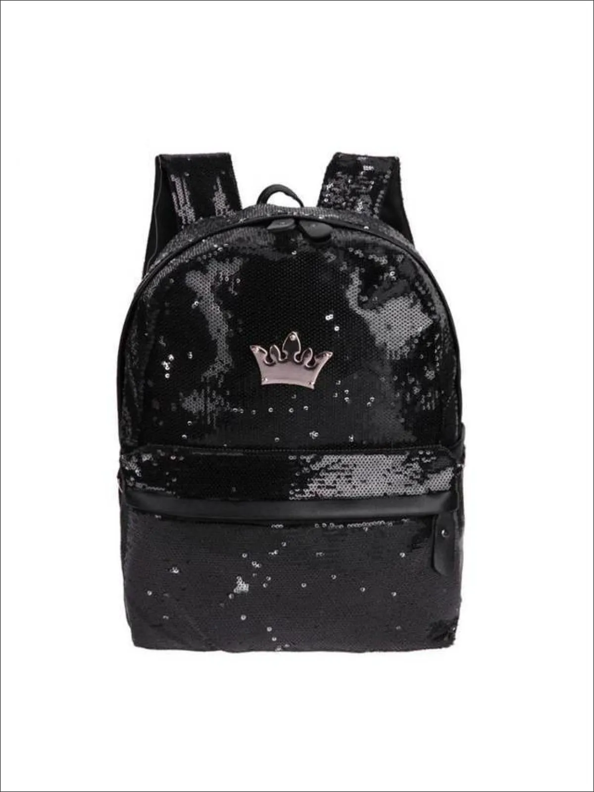 Girls 15" Sequined Backpack with Crown Applique