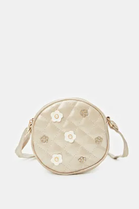 Girls Gold Embellished Cross Body Bag