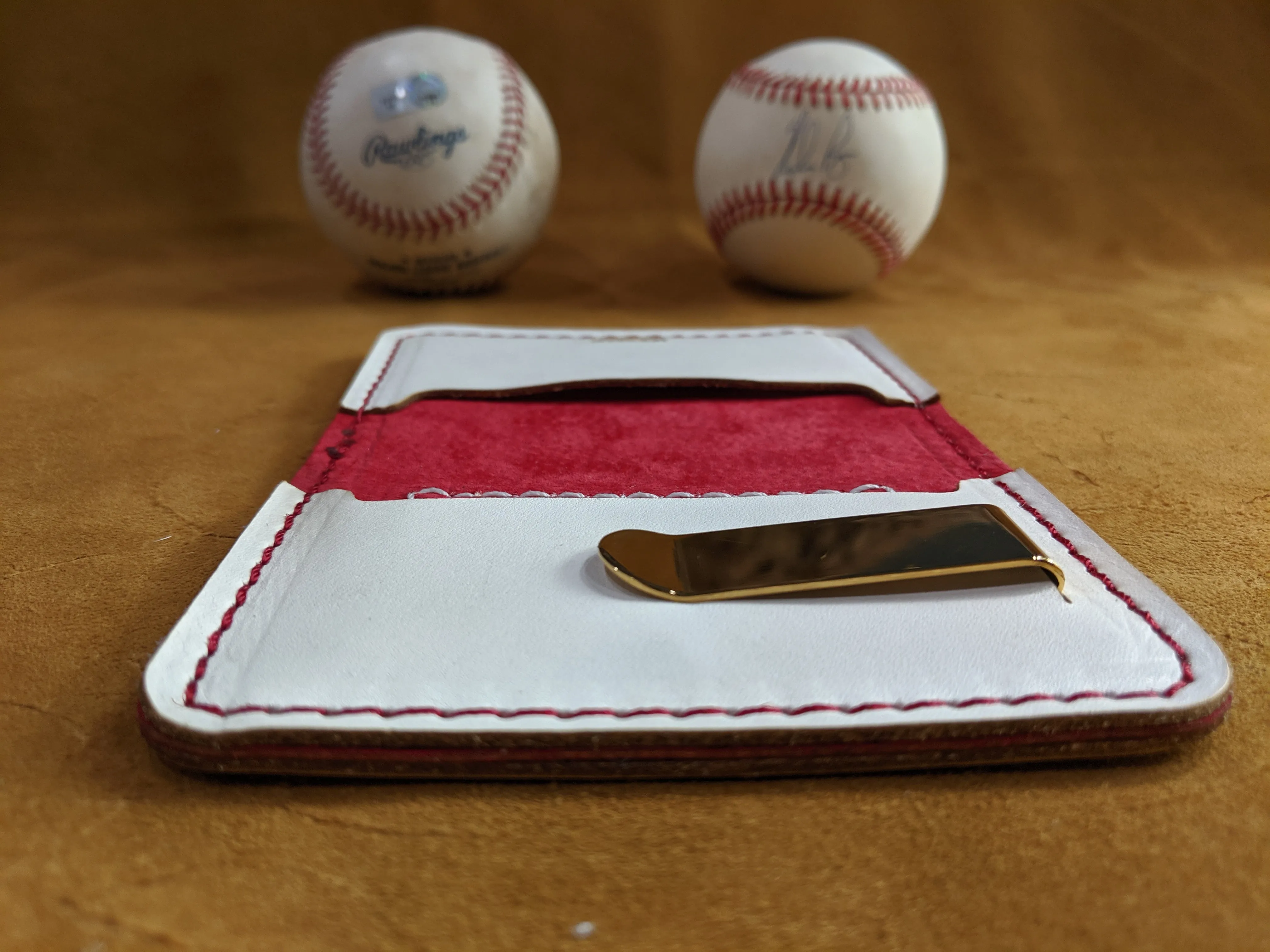 Handcrafted Rawlings Limited Edition White Baseball Wallet