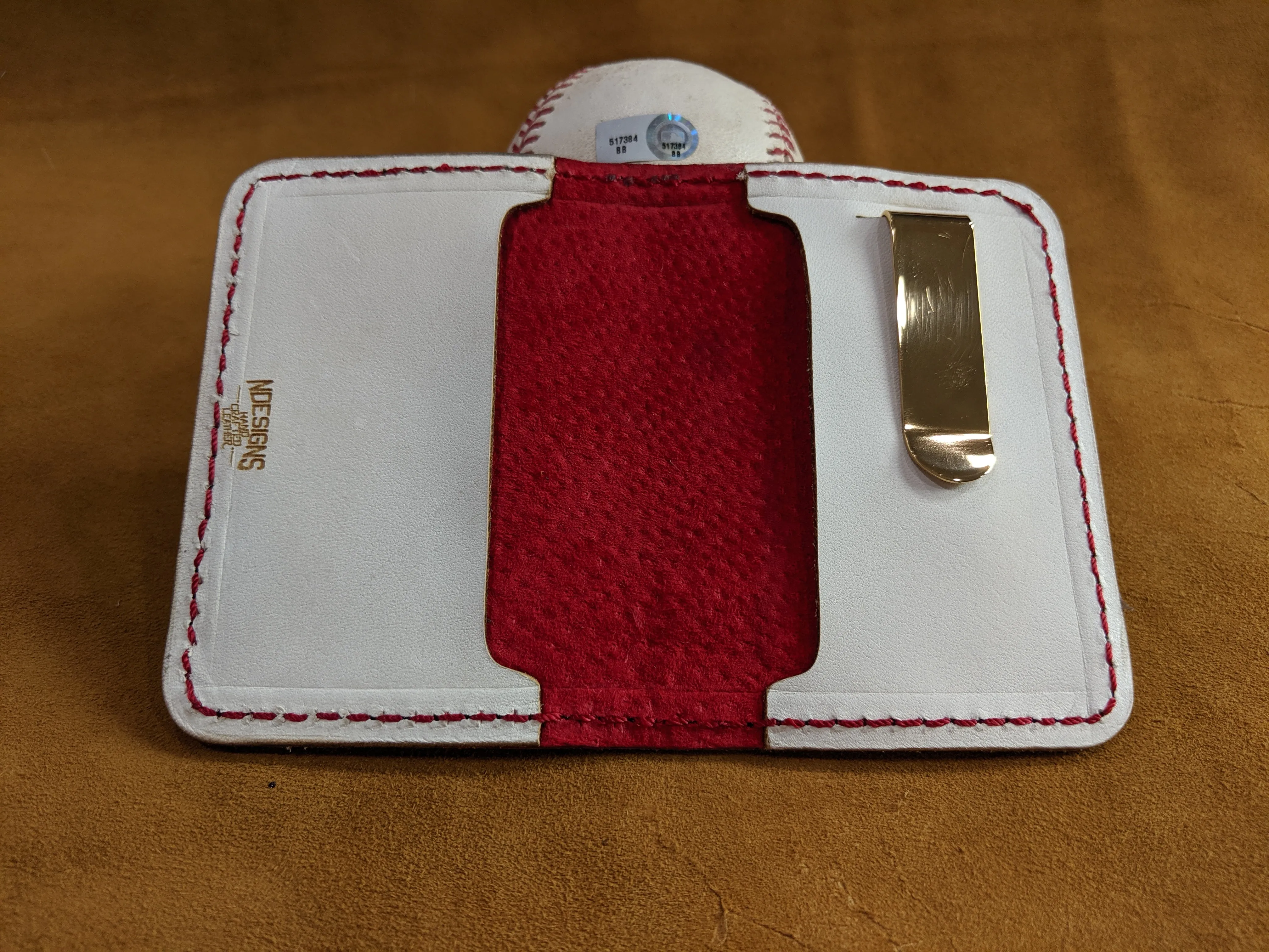 Handcrafted Rawlings Limited Edition White Baseball Wallet