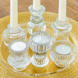 Kate Aspen Ribbed Candlestick/Tealight Holders