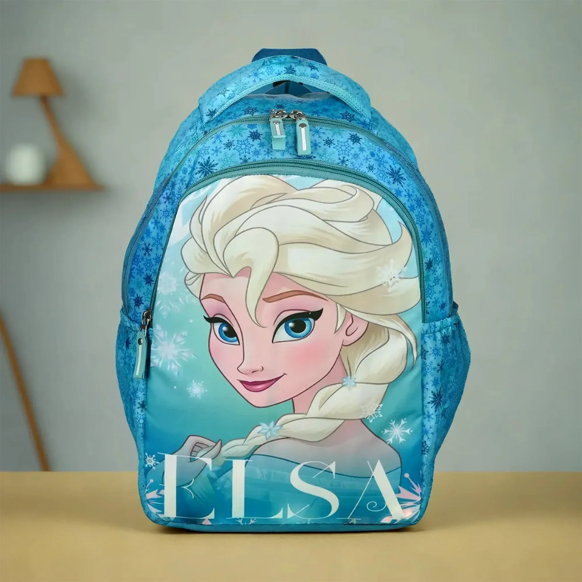 Kuber Industries Disney Elsa Backpack | School Backpack for Kids | College Backpack | School Bag for Boys & Girls | 3 Compartments School Backpack | Spacious & Multiple Pockets | Green