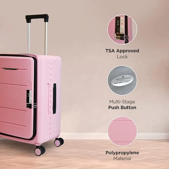 Kuber Industries Luggage Bag | Trolley Bags for Travel | Collapsible Luggage Bag | Travelling Bag | Trolley Bags for Suitcase | Lightweight Luggage Bag | 20 Inch | Pack of 6 | Rose Pink