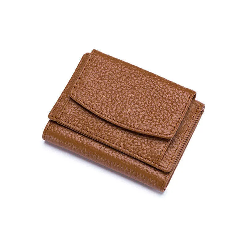 Leather RFID Mini Wallet With Coin Pocket