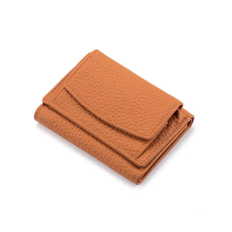 Leather RFID Mini Wallet With Coin Pocket