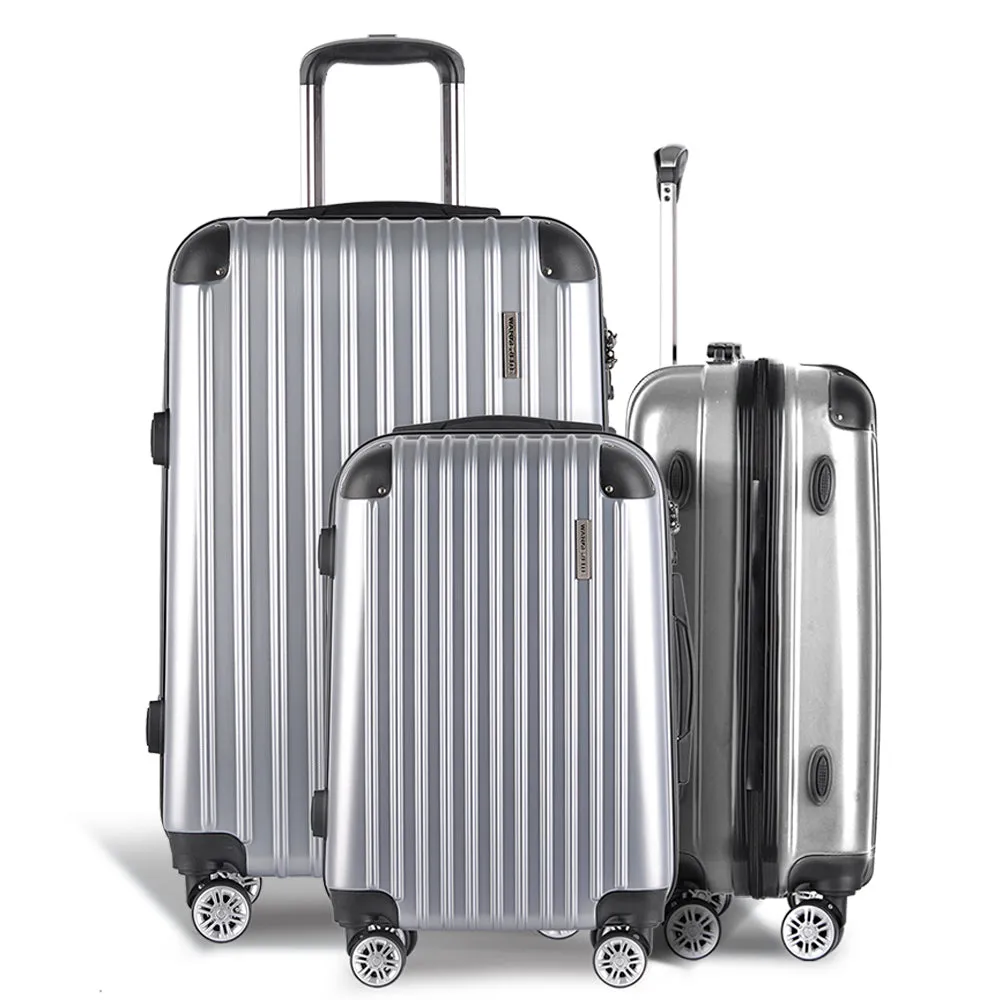 Lightweight 3pc Hard-Shell Luggage Set with TSA Lock - Wanderlite