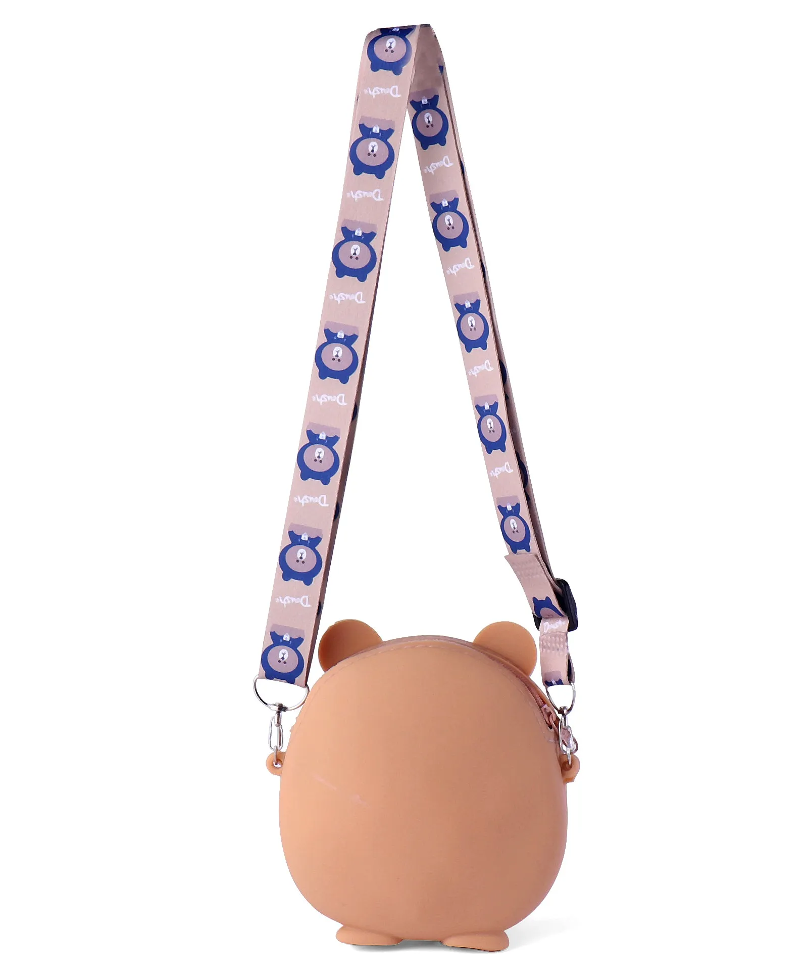 LOVELY BEAR SILICON SLING BAG - BEIGE & RED