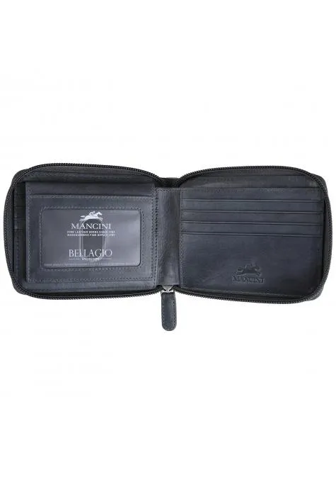 Mancini BELLAGIO Zippered RFID Billfold With Removable Passcase