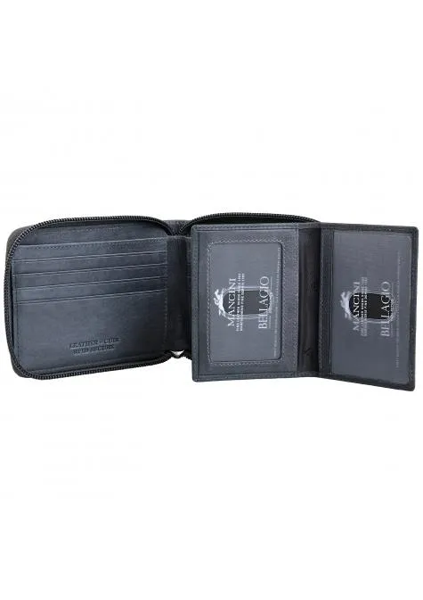 Mancini BELLAGIO Zippered RFID Billfold With Removable Passcase