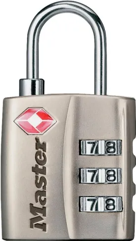 Master Lock 4680DNKL Luggage Lock, 1/8 in Dia Shackle, 3/4 in H Shackle, Steel Shackle, Metal Body, Nickel :EA: QUANTITY: 1