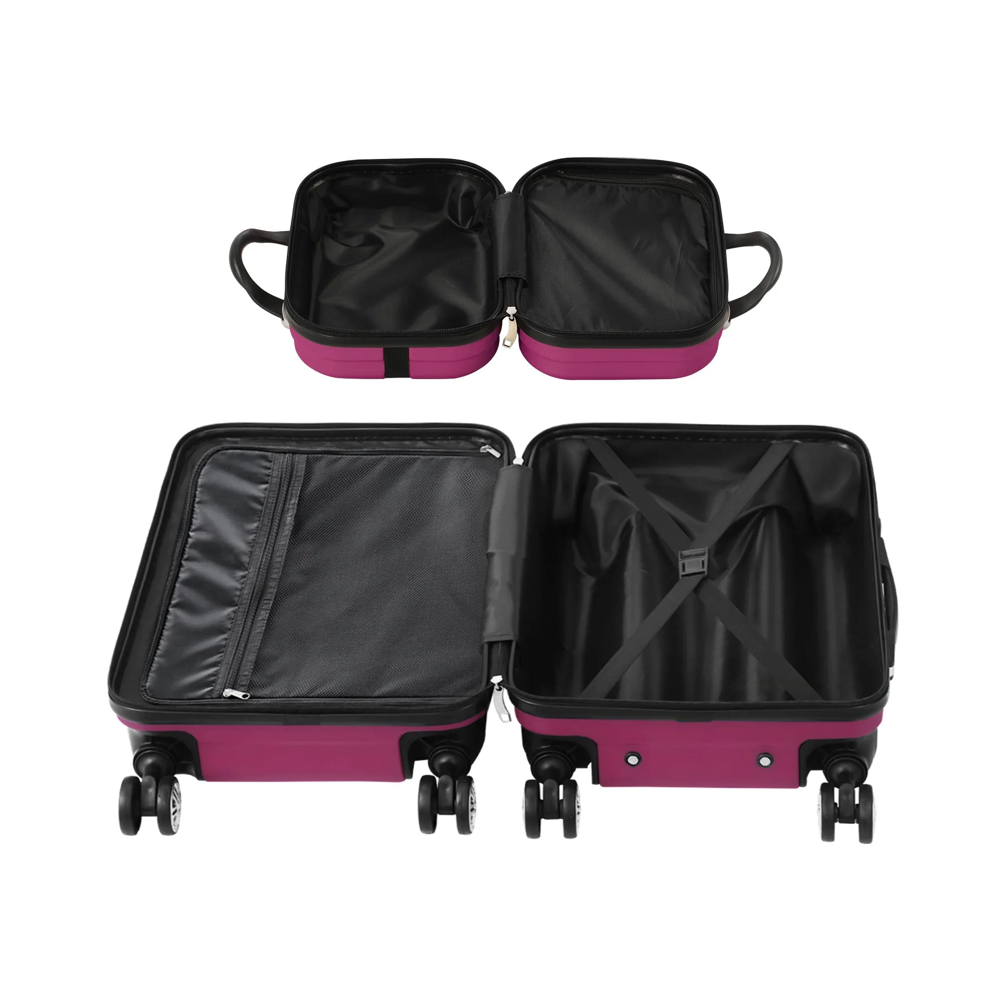 Mazam 2PCS Luggage Suitcase Trolley Set Travel TSA Lock Storage Hard Case Plum