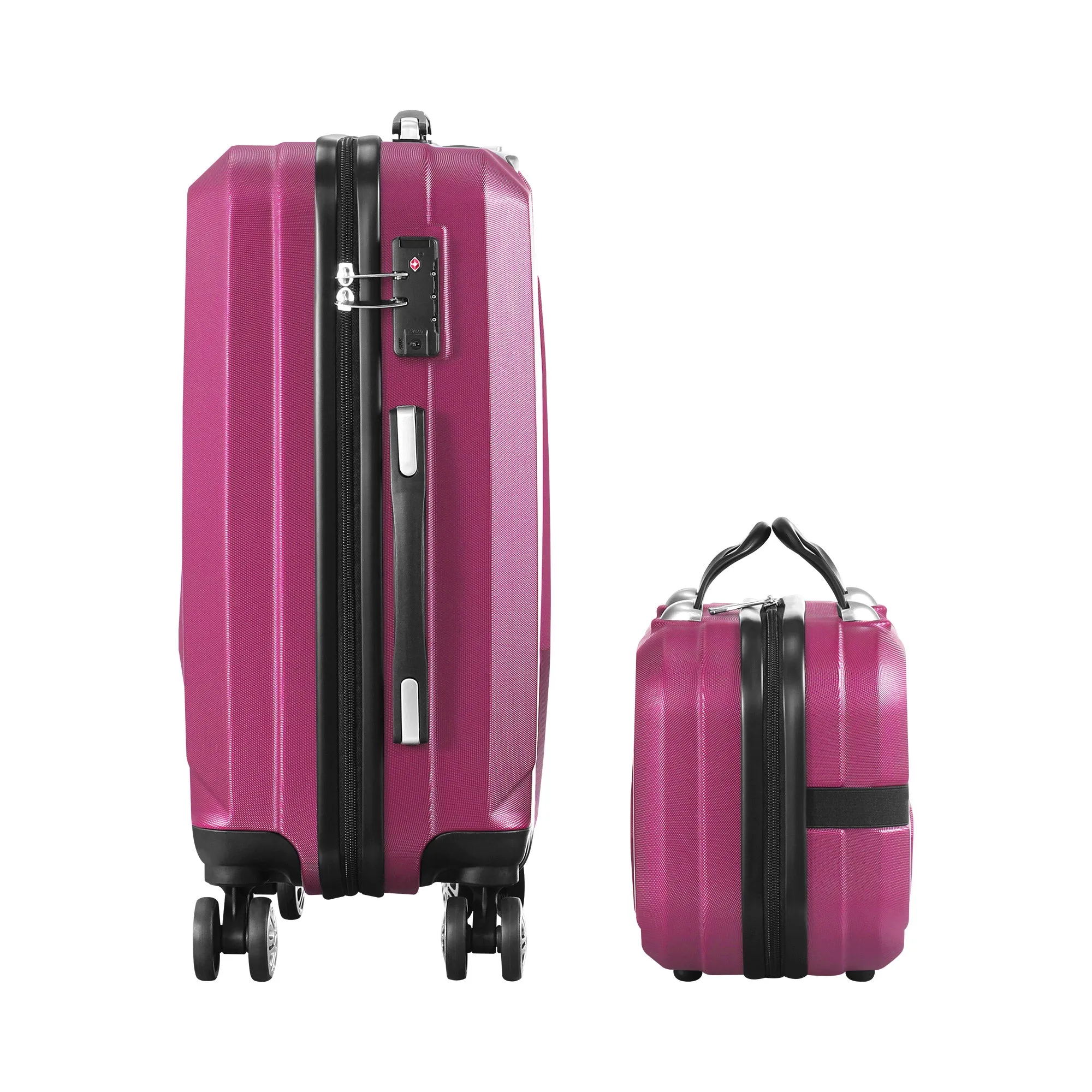 Mazam 2PCS Luggage Suitcase Trolley Set Travel TSA Lock Storage Hard Case Plum