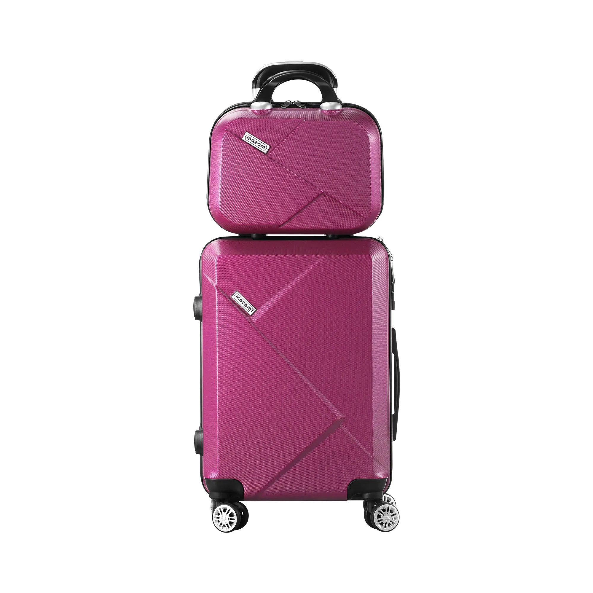 Mazam 2PCS Luggage Suitcase Trolley Set Travel TSA Lock Storage Hard Case Plum