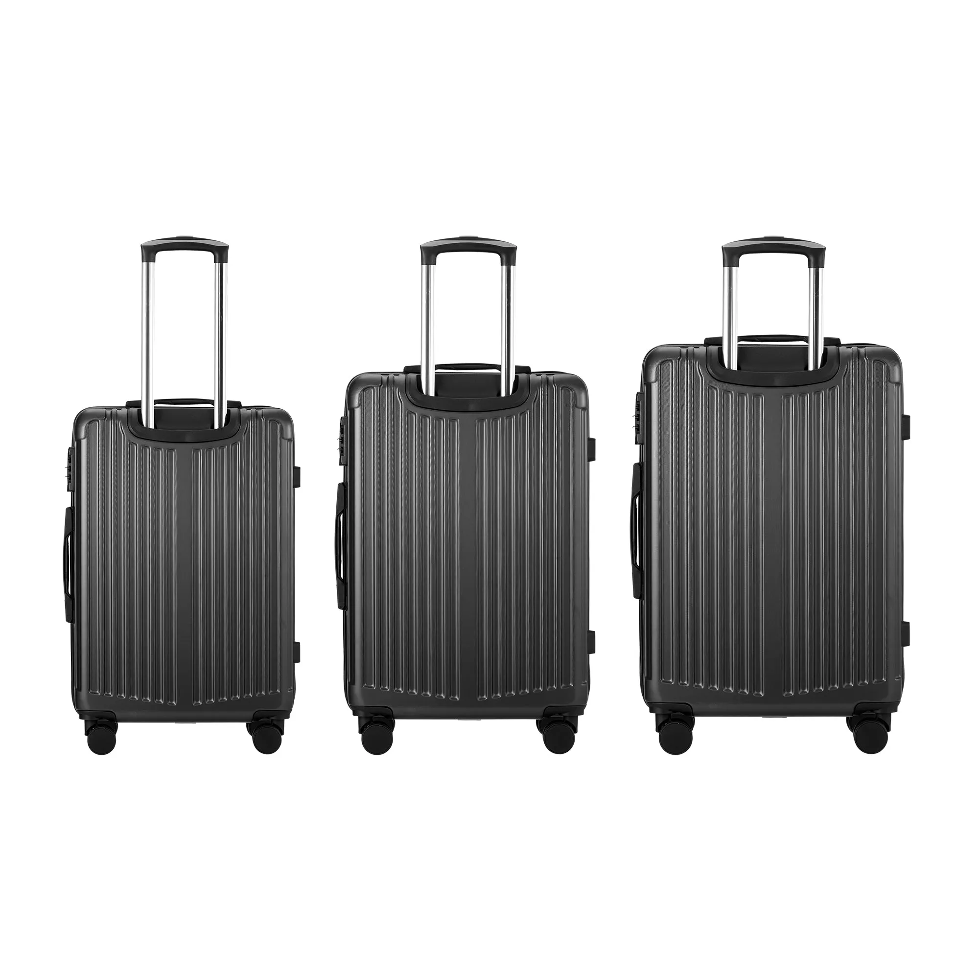 Mazam 3PCS Luggage Suitcase Trolley Set Travel TSA Lock Storage ABS Case Grey