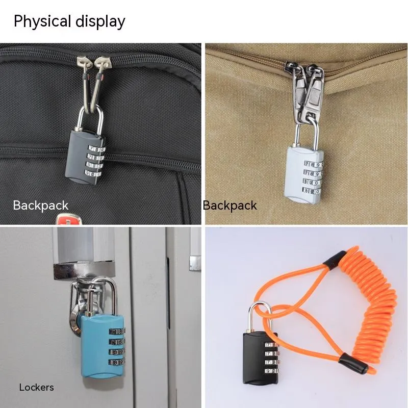 Multi-color Metal Luggage Zipper Wardrobe Door Password Lock