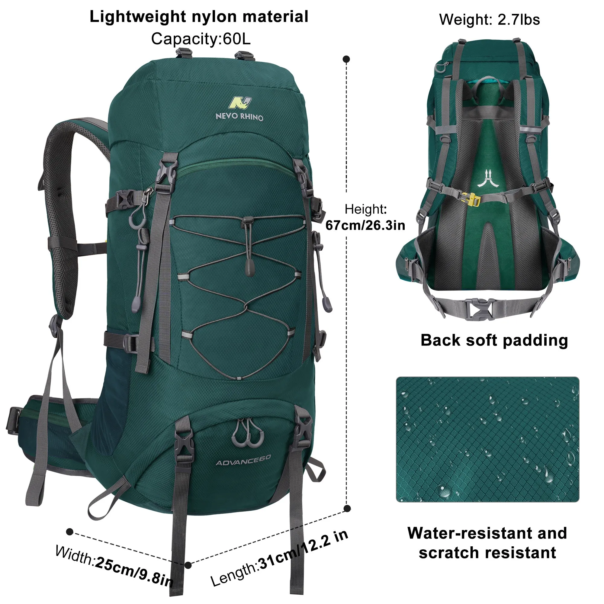 Nevo Extreme 40L - 45L - 50L - 60L - 70L Backpack