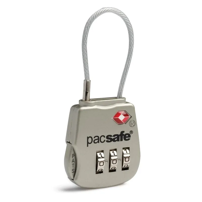 Pacsafe Prosafe 800 Combination Cable Padlock Silver