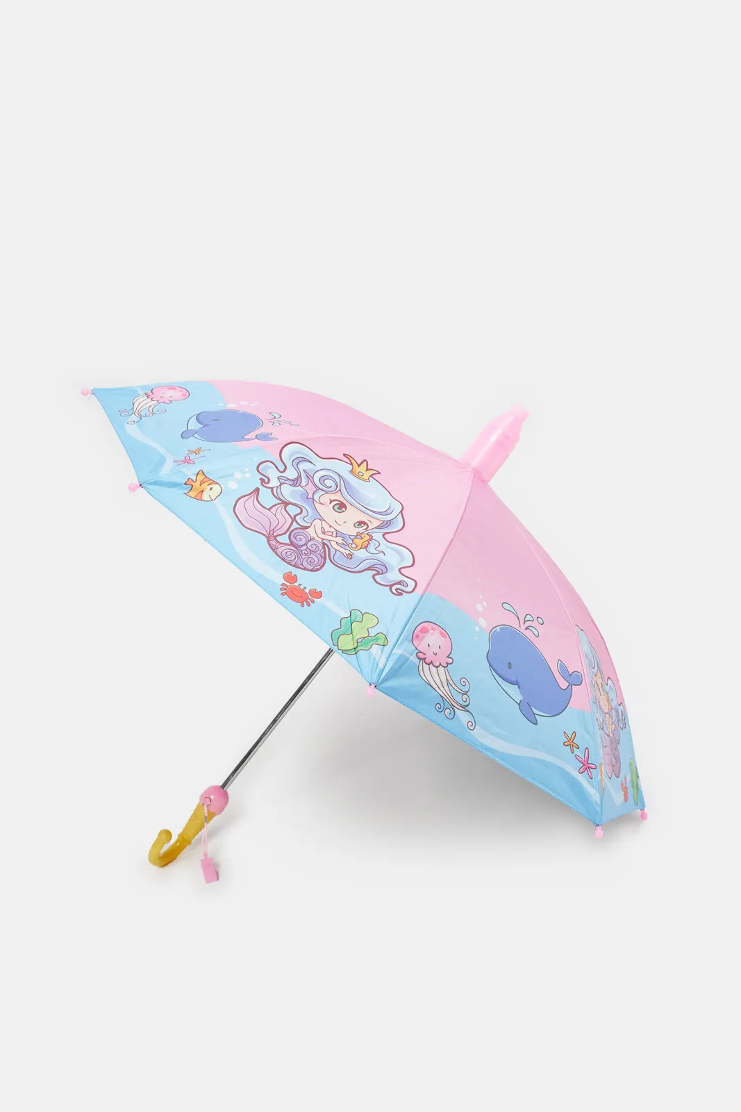 Pink Whale Printed Foldable Umbrella