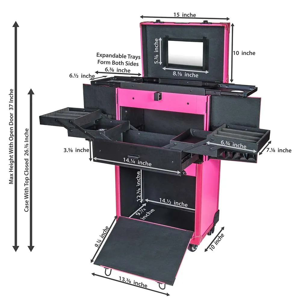 REBEL Makeup Artists Multifunction Cosmetics Trolley Train Case