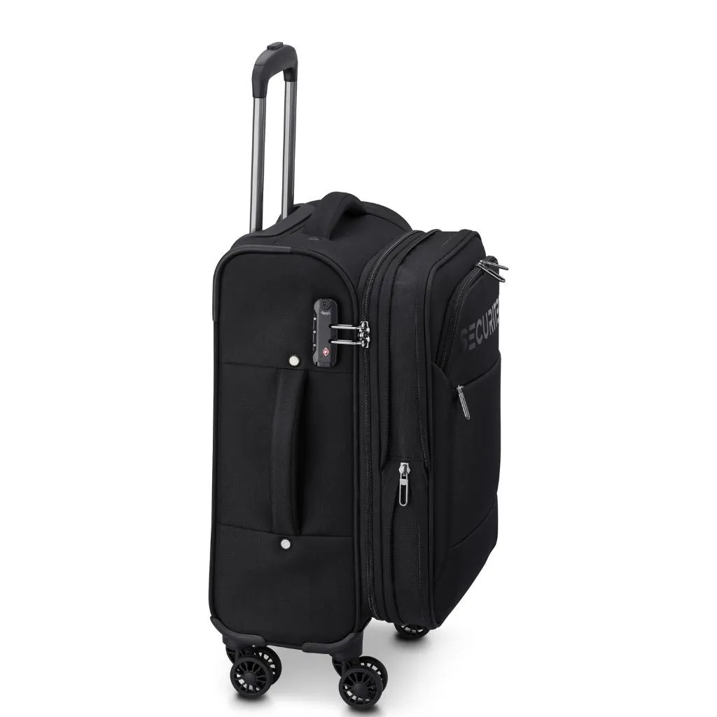 Securitech By Delsey Vanguard 55cm Cabin Exp Softsided Luggage - Black