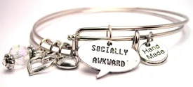 Socially Awkward Speech Bubble Expandable Bangle Bracelet Set