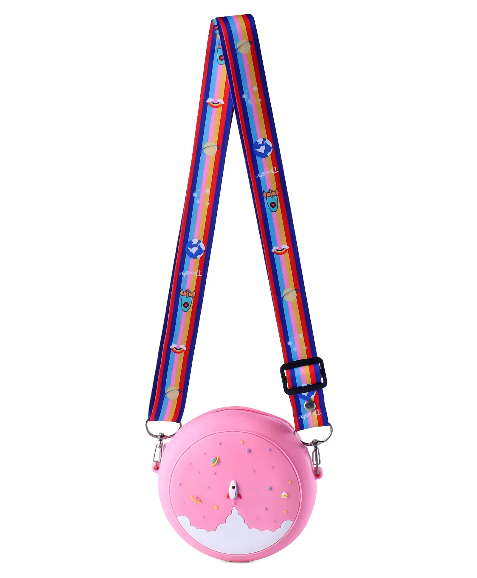 SPACE THEME SILICON SLING BAG - PINK