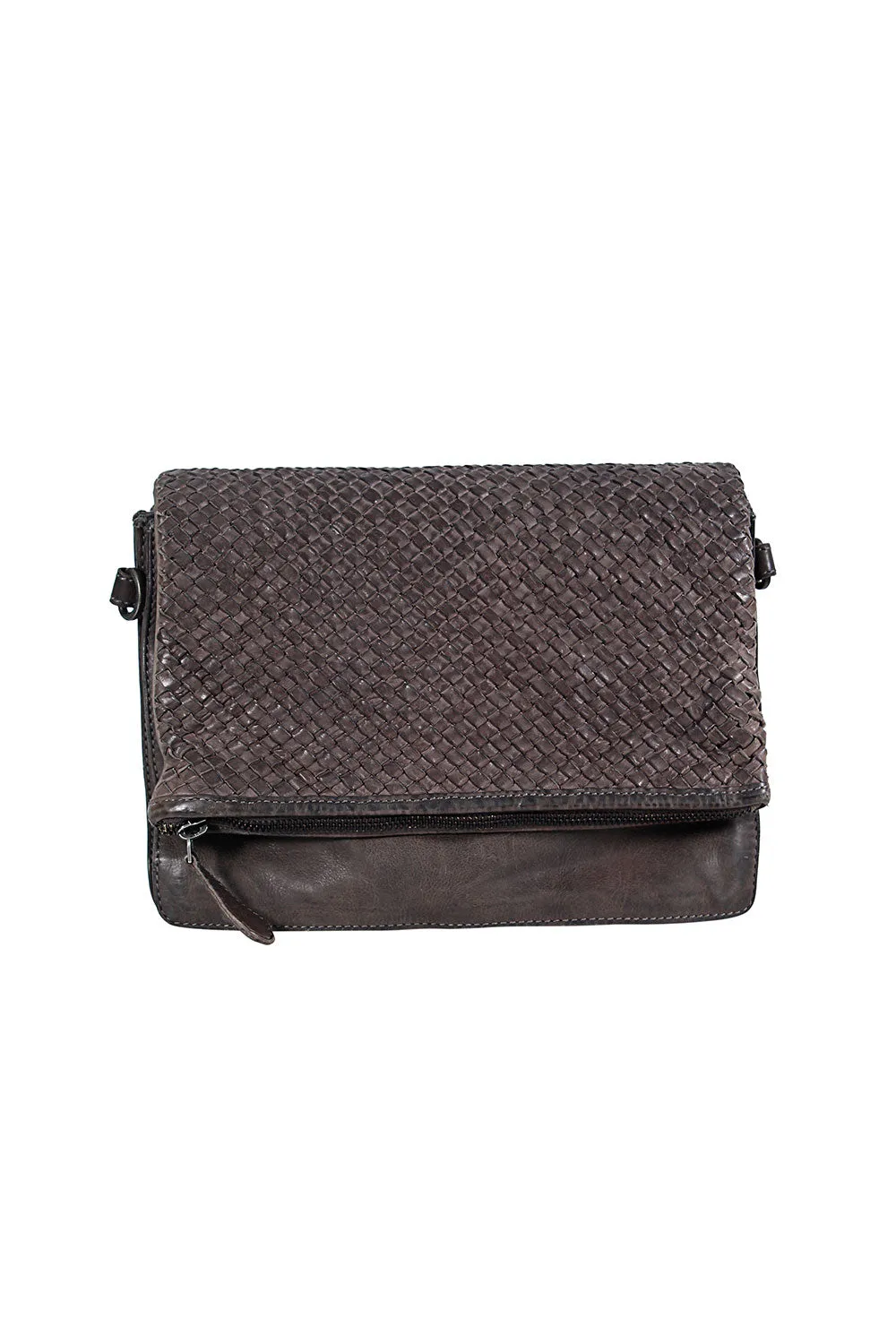 Strasbourg Basket Weave Flapover Shoulder Bag