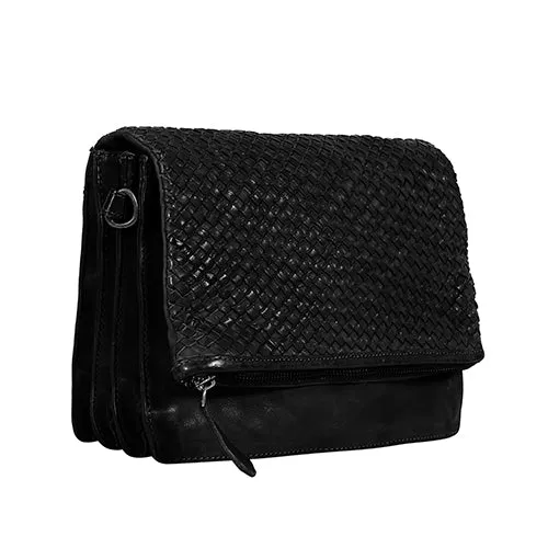 Strasbourg Basket Weave Flapover Shoulder Bag