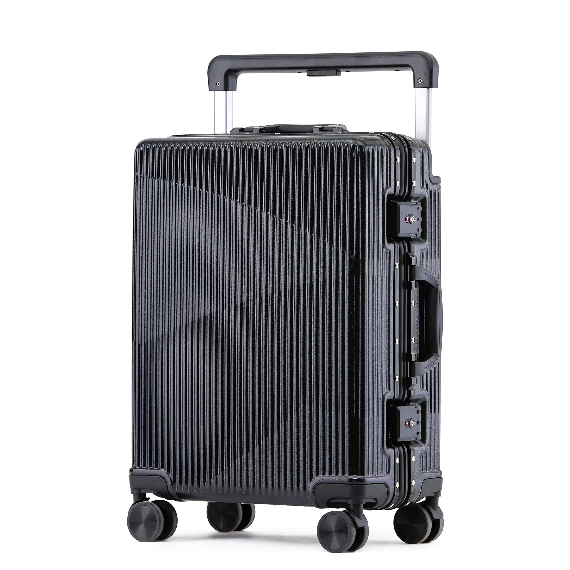 THE CLOWNFISH Polyester Aeroglide Series Hard Shell Spinner Trolley Bags For Travel|Suitcase For Travel|Cabin 8 Wheels Trolley Bags Luggage Bags|Polycarbonate|41 Litres|Metallic Grey,60 Cm,Medium