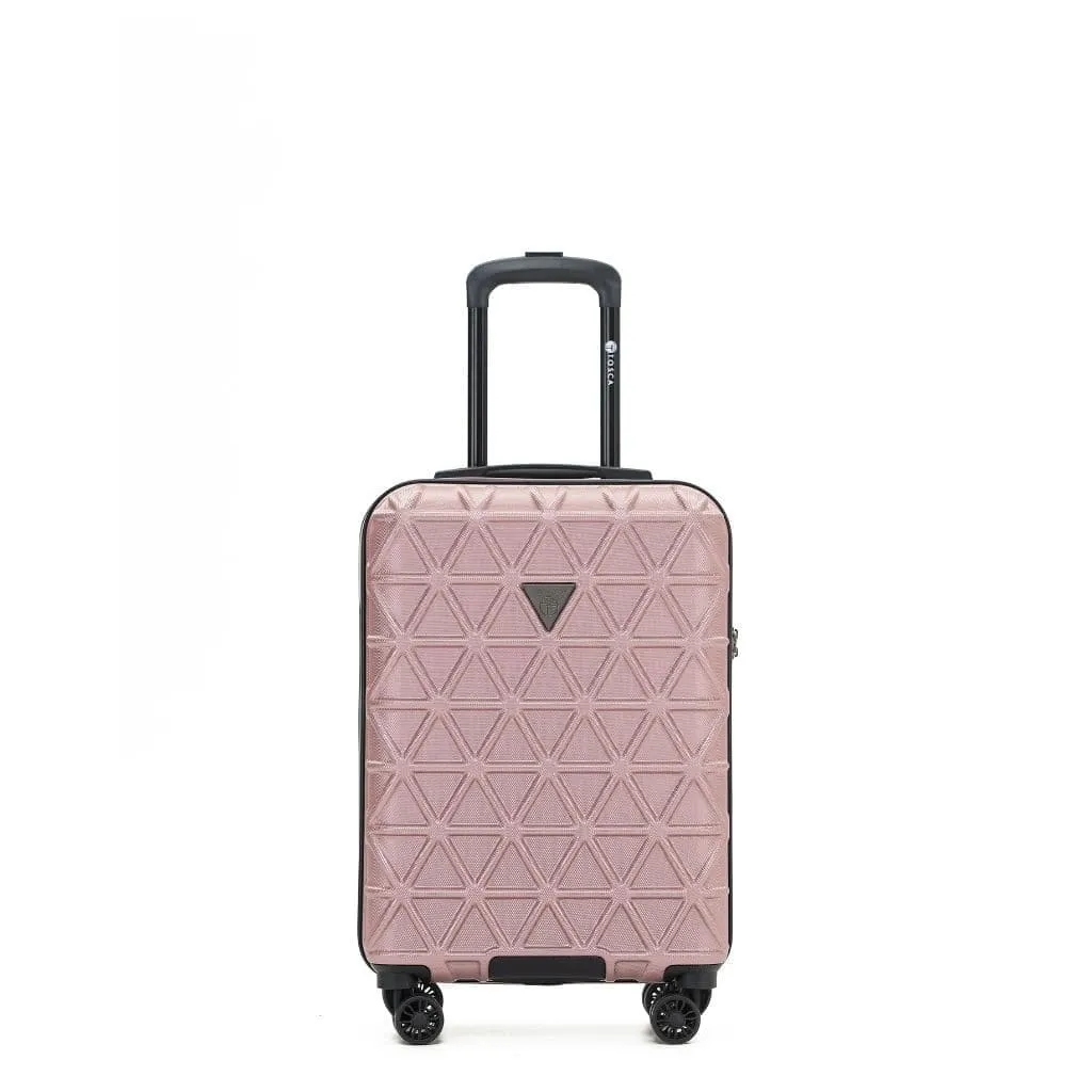 Tosca Triton Carry On 55cm Hardsided Spinner Luggage Rose Gold