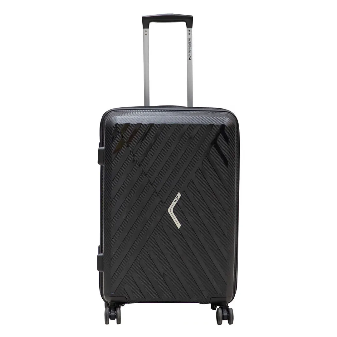 VIP X-Lite 4 Wheel Hard Cabin Luggage Trolley 30x50x77cm Large Black